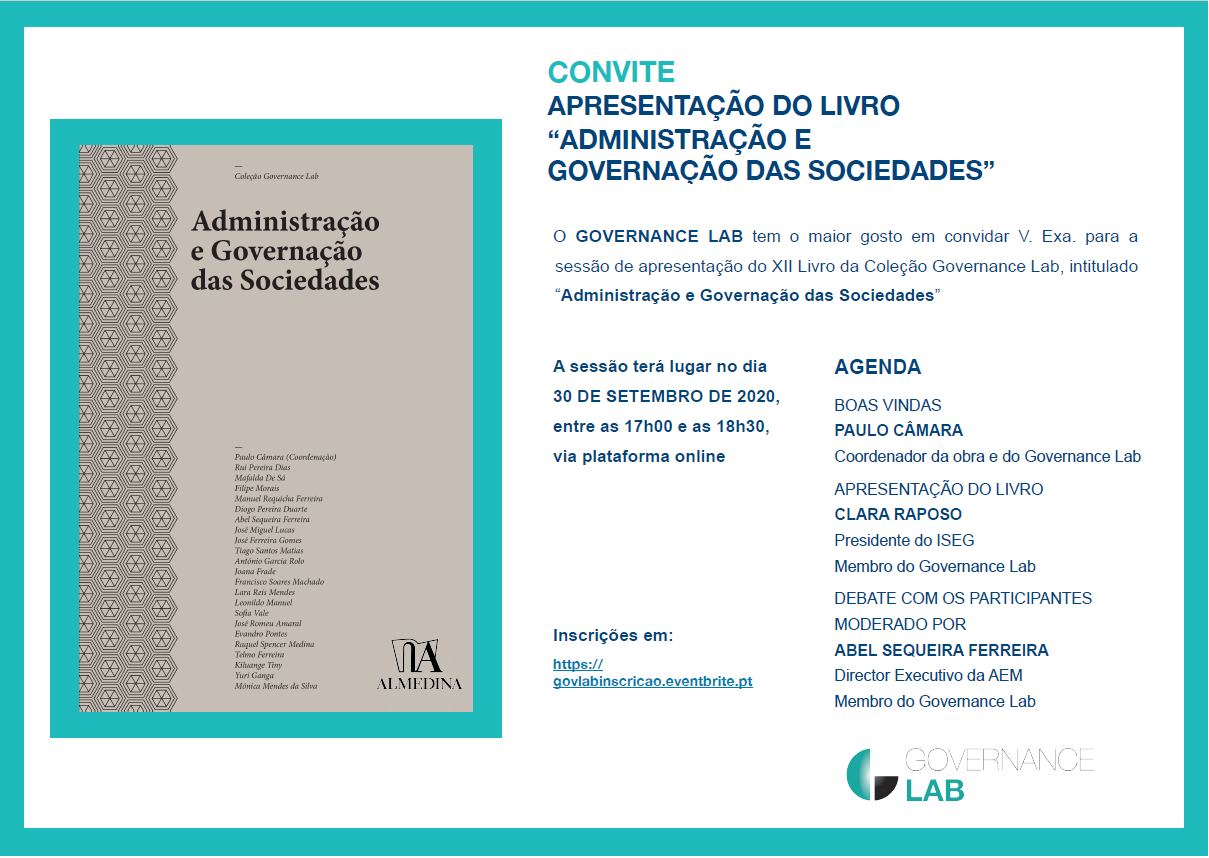 Apresentação do livro &quot;Administração e Governação das Sociedades&quot;