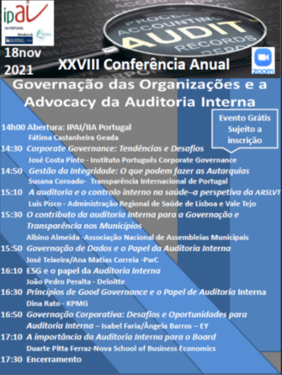 Programa XXVIII Conferência Anual do IPAI